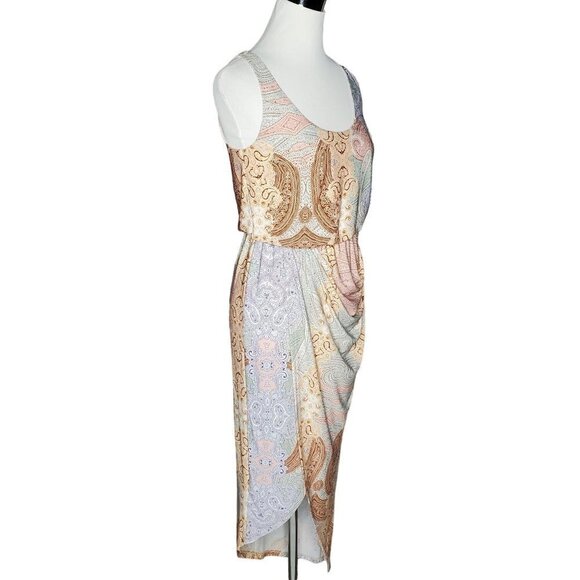 International Concepts Pink Spring Paisley Asymmetrical Hem Dress Size Small NWT - Picture 4 of 14